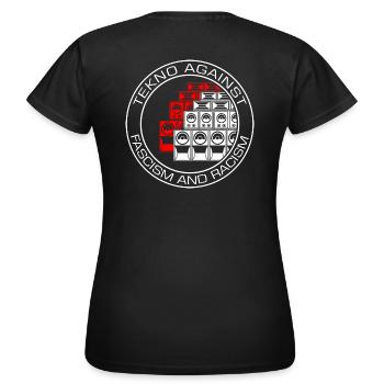 Tekno contre le fascisme et le racisme - T-shirt Femme - noir - Dos - AI Model Female 172 dark (172cm)
