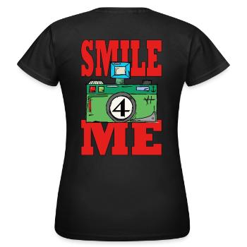 Smile for me - Retro Photo - BACKPRINT - T-shirt Femme - noir - Dos - AI Model Female 172 dark (172cm)