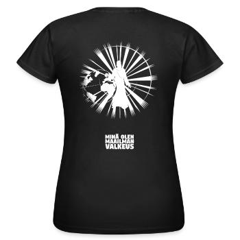 Licht der Welt - Finnisch - Frauen T-Shirt - Schwarz - Hinten - AI Model Female 172 dark (172cm)