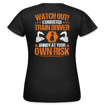 Train driver Locomotive driver Locomotive driver - Women's T-Shirt - black - Back - AI Model Female 172 dark (172cm)