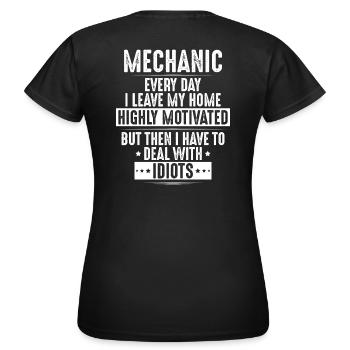 Mécanicien Mécanicien Mécanicien - T-shirt Femme - noir - Dos - AI Model Female 172 dark (172cm)