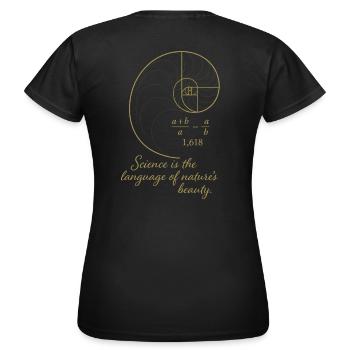 Nombre d’or - T-shirt Femme - noir - Dos - AI Model Female 172 dark (172cm)