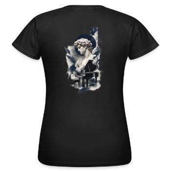 Art esthétique du piano - T-shirt Femme - noir - Dos - AI Model Female 172 dark (172cm)