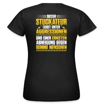 Plasterer plasterer stucco plasterer gift - Women's T-Shirt - black - Back - AI Model Female 172 dark (172cm)
