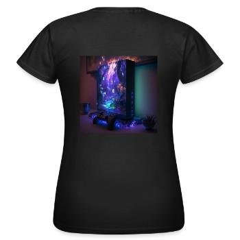 Console de jeu - Gaming - T-shirt Femme - noir - Dos - AI Model Female 172 dark (172cm)