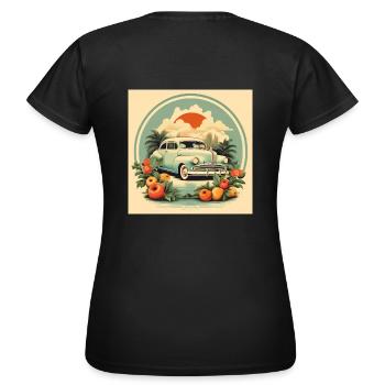 Vintage Car-Design - Frauen T-Shirt - Schwarz - Hinten - AI Model Female 172 dark (172cm)