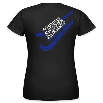 Ach, Rutsch mir doch den Buckel runter! - Frauen T-Shirt - Schwarz - Hinten - AI Model Female 172 dark (172cm)