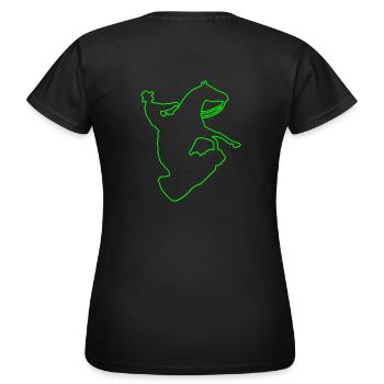 Sliding Stop Silhoutte Rand - Frauen T-Shirt - Schwarz - Hinten - AI Model Female 172 dark (172cm)