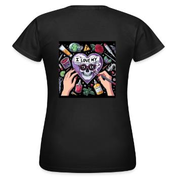 J’aime mon ex toxique - T-shirt Femme - noir - Dos - AI Model Female 172 dark (172cm)