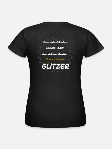 Podenco Canario Glitzer wA9W - Frauen T-Shirt - Schwarz
