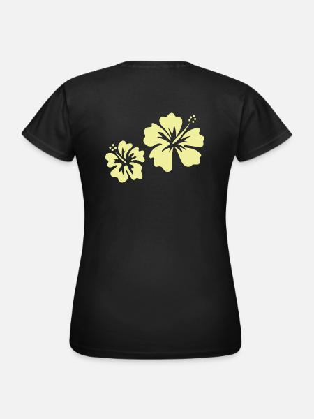 Gelber Hibiskus - Frauen T-Shirt - Schwarz