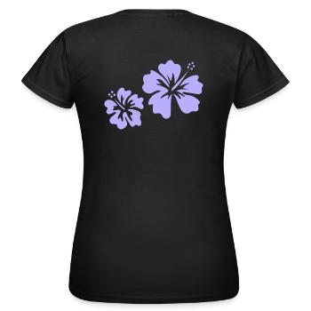 Lila Hibiskus - Frauen T-Shirt - Schwarz - Hinten - AI Model Female 172 dark (172cm)