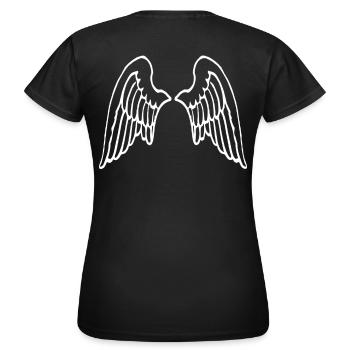 Flügel Engel Engelsflügel Angelwings weiß - Frauen T-Shirt - Schwarz - Hinten - AI Model Female 172 dark (172cm)
