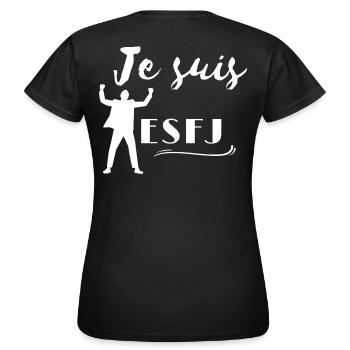 Personnalité ESFJ - T-shirt Femme - noir - Dos - AI Model Female 172 dark (172cm)