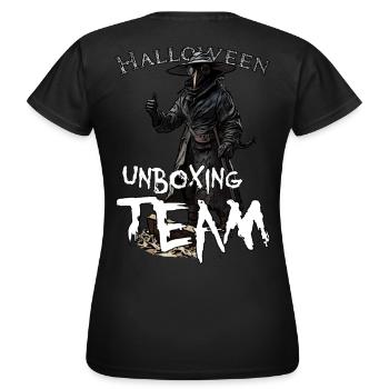Halloween Unboxing Team Single-Design - Frauen T-Shirt - Schwarz - Hinten - AI Model Female 172 dark (172cm)