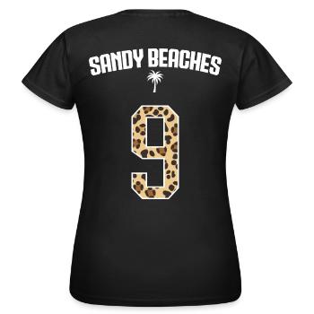 Urlaub Name Trikot Rückennummer #9 - Frauen T-Shirt - Schwarz - Hinten - AI Model Female 172 dark (172cm)