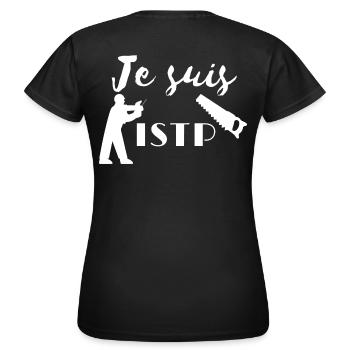 Personnalité ISTP - T-shirt Femme - noir - Dos - AI Model Female 172 dark (172cm)