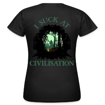 JE SUIS NUL À CIVILISATION 2 - T-shirt Femme - noir - Dos - AI Model Female 172 dark (172cm)