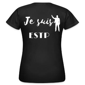 Personnalité ESTP - T-shirt Femme - noir - Dos - AI Model Female 172 dark (172cm)