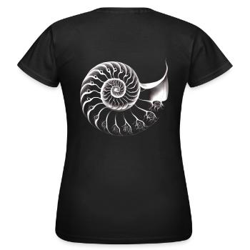 Nautilus / Nombre d’or minimaliste - T-shirt Femme - noir - Dos - AI Model Female 172 dark (172cm)