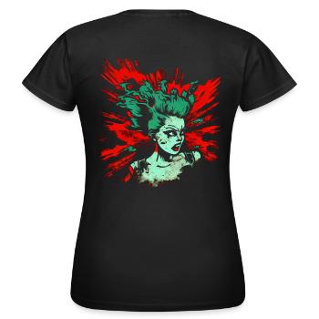 Cool Psychobilly Comic Design - Green Woman - T-shirt Femme - noir - Dos - AI Model Female 172 dark (172cm)