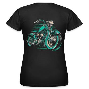 Cool Vintage Motorcycle Chopper en vert bleu - T-shirt Femme - noir - Dos - AI Model Female 172 dark (172cm)