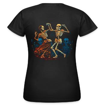 Dancing skeletons in the 50s look - Comic - Women's T-Shirt - black - Back - AI Model Female 172 dark (172cm)
