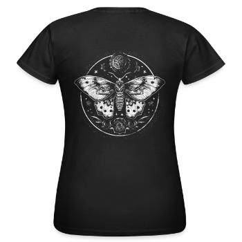 Papillon mystique, papillon de nuit avec des détails magiques - T-shirt Femme - noir - Dos - AI Model Female 172 dark (172cm)