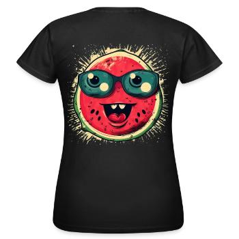 Pastèque juteuse avec lunettes de soleil - T-shirt Femme - noir - Dos - AI Model Female 172 dark (172cm)