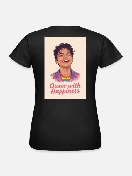 Queer with happiness - Frauen T-Shirt - Schwarz