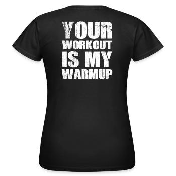 Gym Fitness Workout Warmup Fitnessstudio - Frauen T-Shirt - Schwarz - Hinten - AI Model Female 172 dark (172cm)