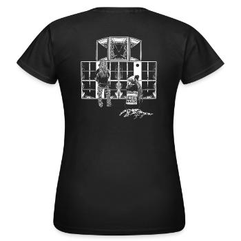 Soutien freetekno Sound System - T-shirt Femme - noir - Dos - AI Model Female 172 dark (172cm)