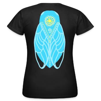 Cigale soleil méditerranée - T-shirt Femme - noir - Dos - AI Model Female 172 dark (172cm)
