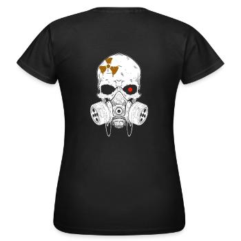 Verstrahlter Schädel - Frauen T-Shirt - Schwarz - Hinten - AI Model Female 172 dark (172cm)