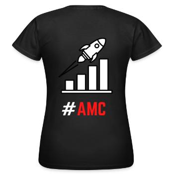 AMC - WSB - Wallstreet Bets - Reddit - GME - T-shirt Femme - noir - Dos - AI Model Female 172 dark (172cm)