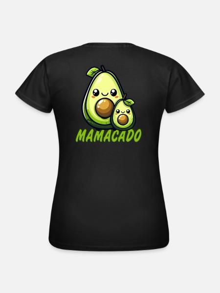 Mamacado mit Babyavocado schwanger - Frauen T-Shirt - Schwarz