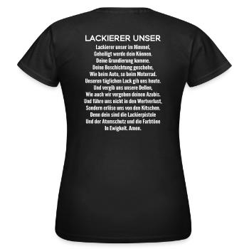 Fahrzeuglackierer/Lackierer/Lackierer-Unser/Lack - Frauen T-Shirt - Schwarz - Hinten - AI Model Female 172 dark (172cm)