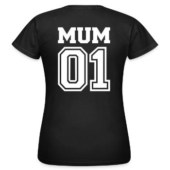 Mum 01 - Women's T-Shirt - black - Back - AI Model Female 172 dark (172cm)