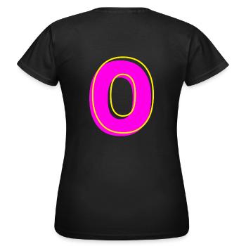 O - Votre nom - Votre lettre - T-shirt Femme - noir - Dos - AI Model Female 172 dark (172cm)