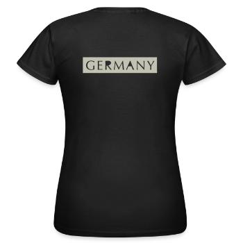 ALLEMAGNE lettré perforé | Graphique vectoriel - T-shirt Femme - noir - Dos - AI Model Female 172 dark (172cm)