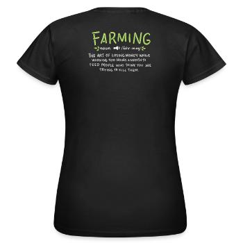 FARMING: Farming Definition - Women's T-Shirt - black - Back - AI Model Female 172 dark (172cm)