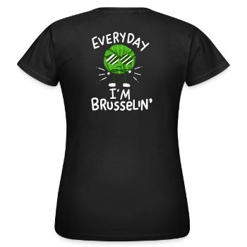 Vegan Veganer Rosenkohl - Frauen T-Shirt - Schwarz - Hinten - AI Model Female 172 dark (172cm)