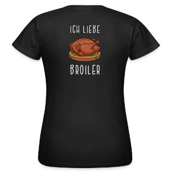 Broiler - DDR Rezept Geschenk - Frauen T-Shirt - Schwarz - Hinten - AI Model Female 172 dark (172cm)