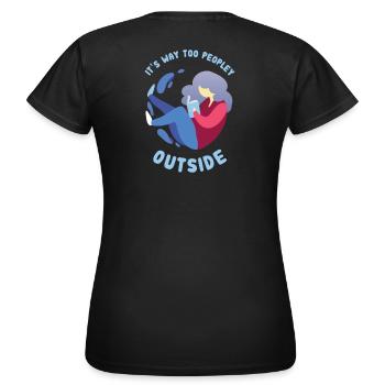 Introverti - Bien trop populaire - T-shirt Femme - noir - Dos - AI Model Female 172 dark (172cm)