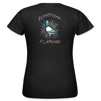Ruhrpott Flamingo - Frauen T-Shirt - Schwarz - Hinten - AI Model Female 172 dark (172cm)