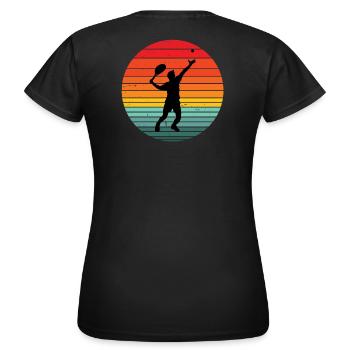tennis, fan de tennis, match de tennis - T-shirt Femme - noir - Dos - AI Model Female 172 dark (172cm)