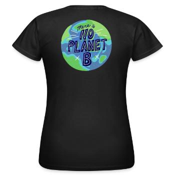 kein Planet B, Mutter Natur, Planet Erde - Frauen T-Shirt - Schwarz - Hinten - AI Model Female 172 dark (172cm)