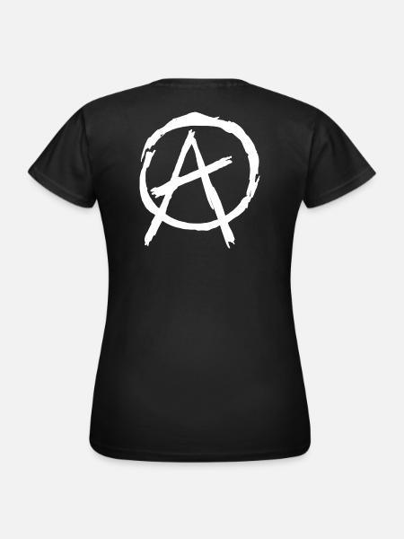 Anarchie Symbol im Kreis - weiß - Frauen T-Shirt - Schwarz