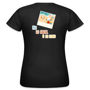 Moi Soleil et la Plage - T-shirt Femme - noir - Dos - AI Model Female 172 dark (172cm)