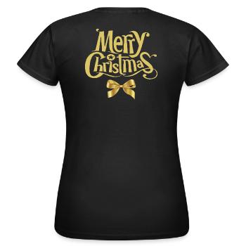 Merry Christmas, joyeux Noël, joyeuses fêtes - T-shirt Femme - noir - Dos - AI Model Female 172 dark (172cm)